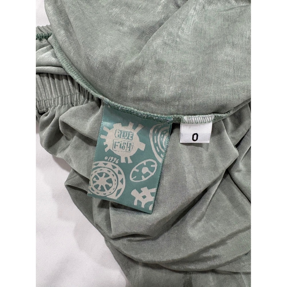 Bluefish Green Pull On Hand Printed Pants Artsy Art To Wear Size 0 Vintage - Picture 9 of 15